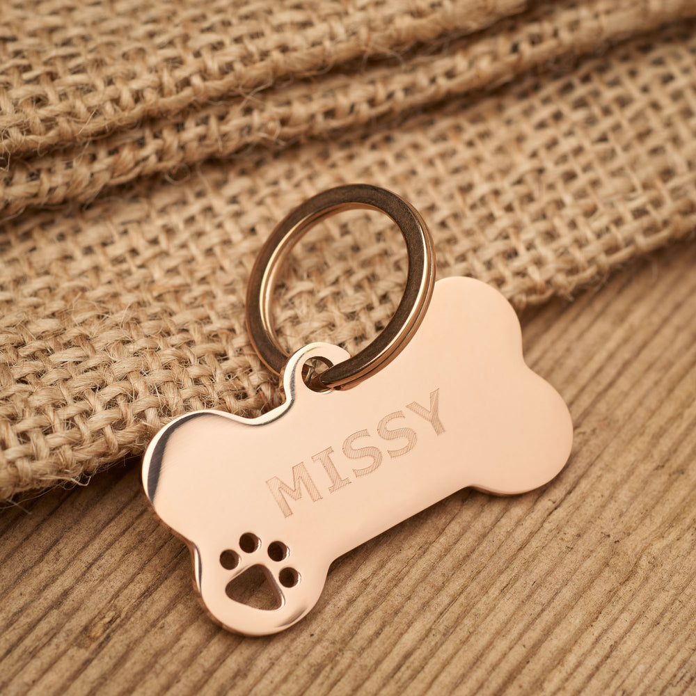 Rose gold hotsell dog id tag