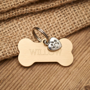 Brushed Brass Bone Tag