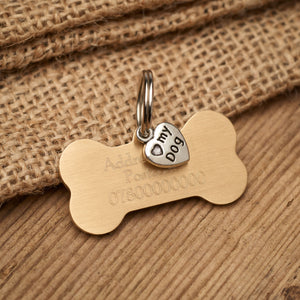 Brushed Brass Bone Tag