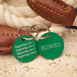 Circle Green Aluminium Tag