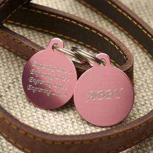 Tag Circle Pink Aluminium Tag