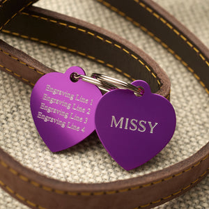 Heart Purple Aluminium Tag