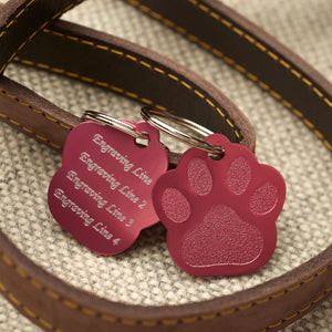 Paw Print Pink Aluminium Tag