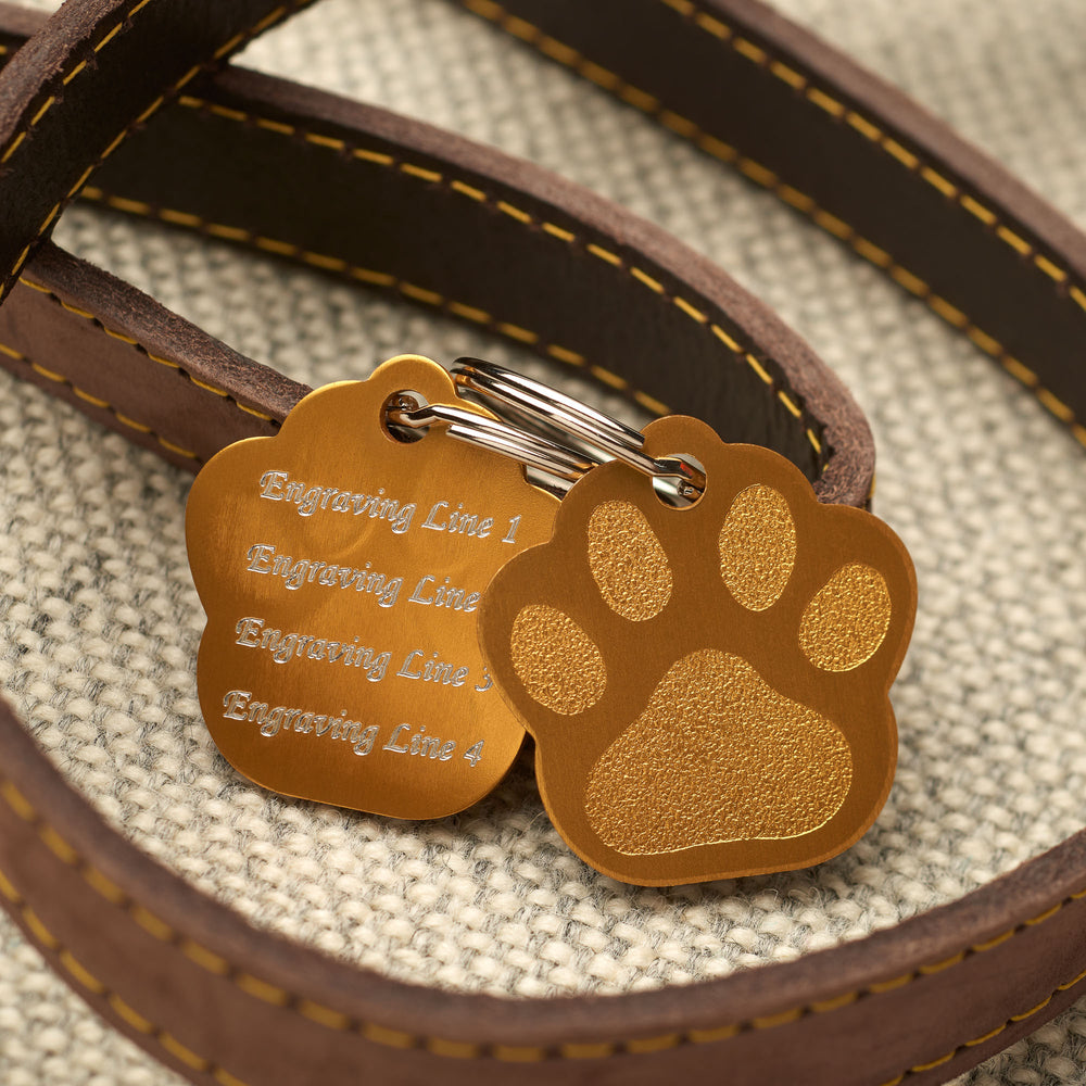 Paw Print Gold Aluminium Tag