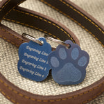 Paw Print Light Blue Aluminium Tag