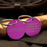 Circle Purple Aluminium Tag