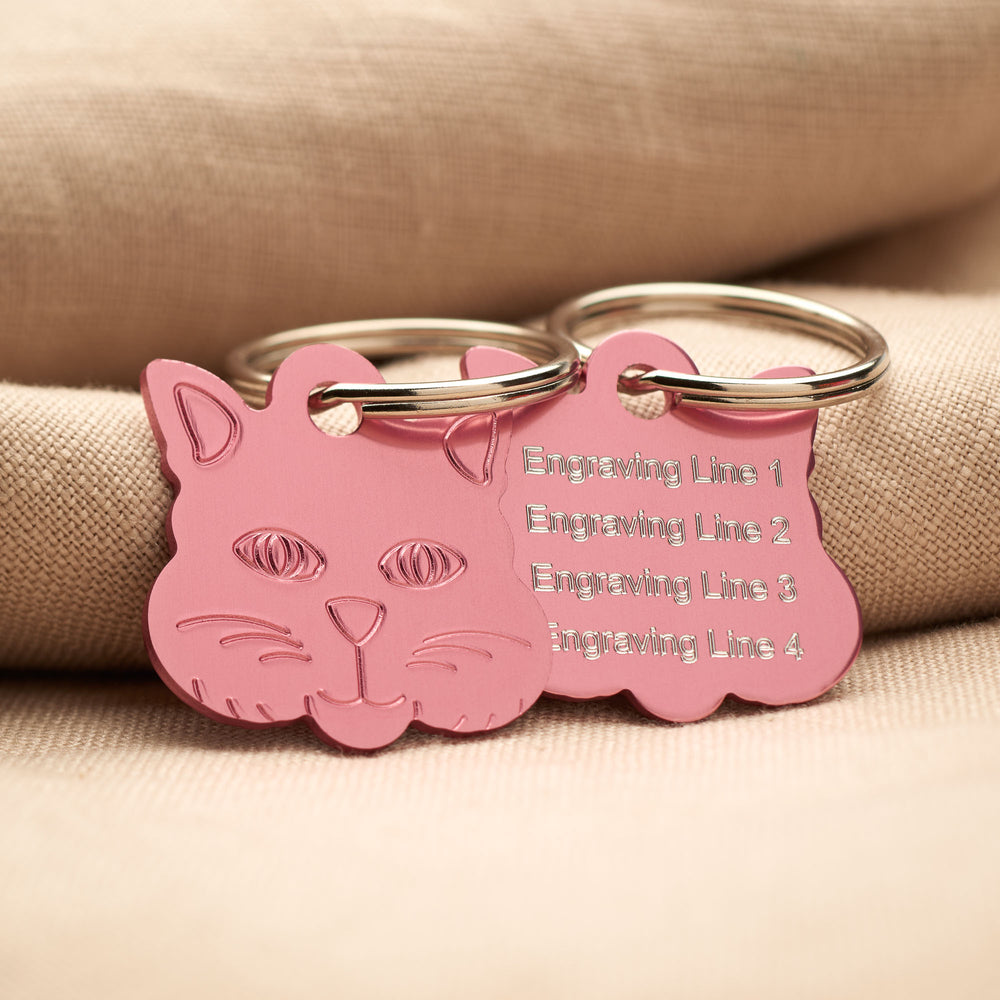 Light Blue Sparkle Sleeping Cat Pet Tag - Shop our Fashion Tags