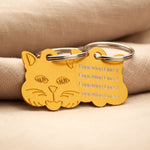 Cat Face Gold Aluminium Tag