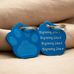 Paw Print Blue Aluminium Tag