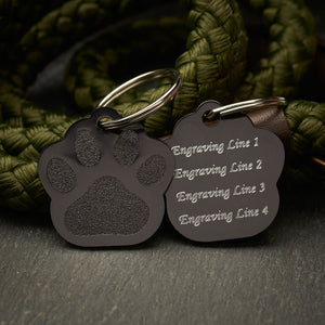 Paw Print Black Aluminium Tag