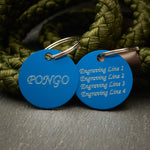 Circle Blue Aluminium Tag