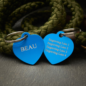 Heart Blue Aluminium Tag