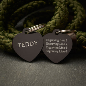 Heart Black Aluminium Tag